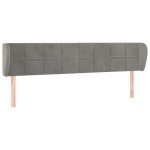 vidaXL Tăblie de pat cu aripioare gri deschis 183x23x78/88 cm catifea