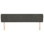 vidaXL Tăblie de pat cu aripioare gri închis 183x23x78/88 cm catifea