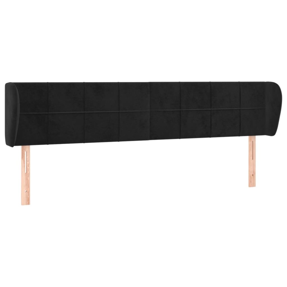 vidaXL Tăblie de pat cu aripioare negru 183x23x78/88 cm catifea