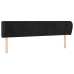vidaXL Tăblie de pat cu aripioare negru 183x23x78/88 cm catifea