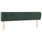 vidaXL Tăblie de pat cu aripioare verde închis 183x23x78/88 cm catifea vidaXL Tăblie de pat cu aripioare verde închis 183x23x78/88 cm catifea