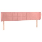 vidaXL Tăblie de pat cu aripioare roz 183x23x78/88 cm catifea