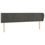 vidaXL Tăblie de pat cu aripioare gri închis 203x23x78/88 cm catifea