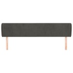 vidaXL Tăblie de pat cu aripioare gri închis 203x23x78/88 cm catifea