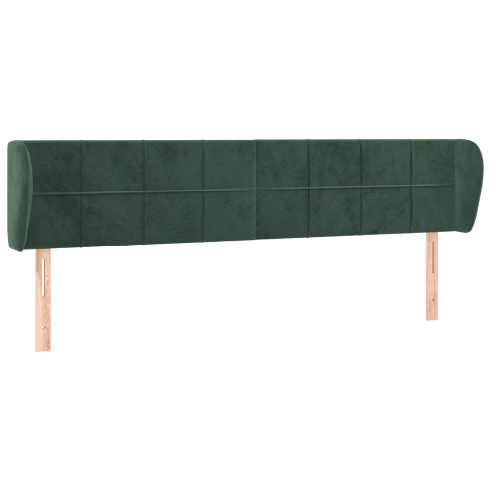 vidaXL Tăblie de pat cu aripioare verde închis 203x23x78/88 cm catifea