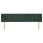 vidaXL Tăblie de pat cu aripioare verde închis 203x23x78/88 cm catifea