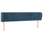 vidaXL Tăblie pat cu aripioare albastru închis 203x23x78/88 cm catifea
