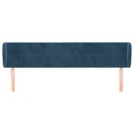 vidaXL Tăblie pat cu aripioare albastru închis 203x23x78/88 cm catifea