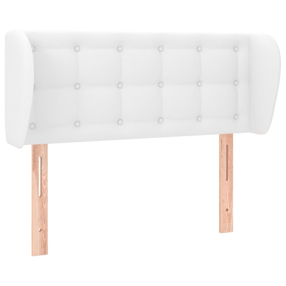 vidaXL Tăblie de pat cu aripioare alb 93x23x78/88 cm piele ecologică