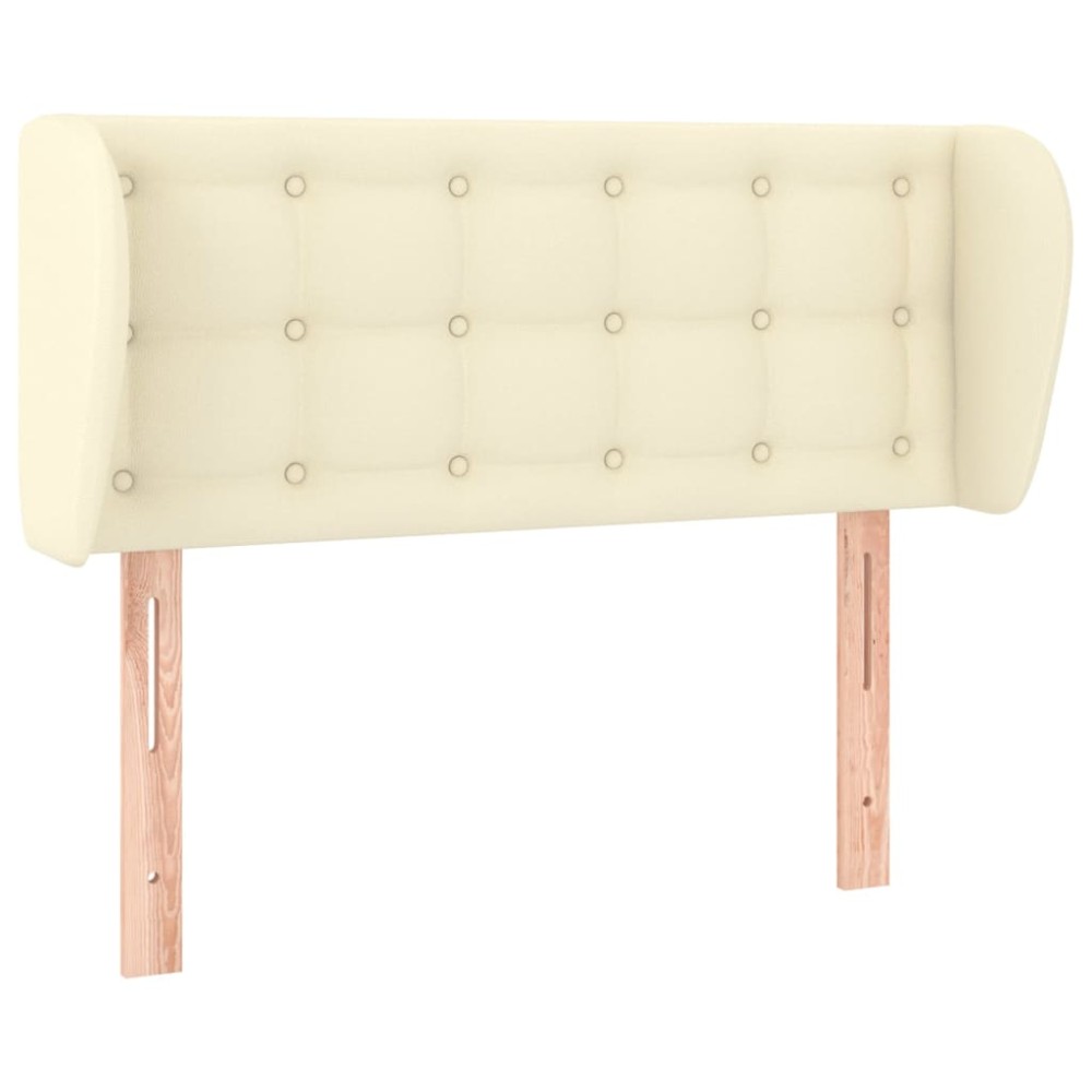 vidaXL Tăblie de pat cu aripioare crem 93x23x78/88 cm piele ecologică