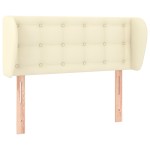 vidaXL Tăblie de pat cu aripioare crem 103x23x78/88 cm piele ecologică vidaXL Tăblie de pat cu aripioare crem 103x23x78/88 cm piele ecologică