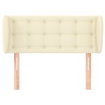 vidaXL Tăblie de pat cu aripioare crem 103x23x78/88 cm piele ecologică vidaXL Tăblie de pat cu aripioare crem 103x23x78/88 cm piele ecologică