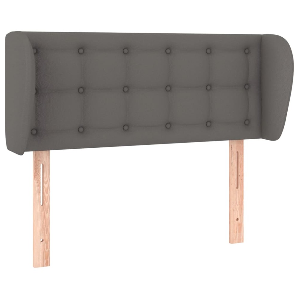 vidaXL Tăblie de pat cu aripioare gri 103x23x78/88 cm piele ecologică