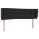 vidaXL Tăblie de pat cu aripioare negru 147x23x78/88cm piele ecologică