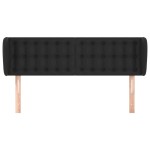 vidaXL Tăblie de pat cu aripioare negru 147x23x78/88cm piele ecologică
