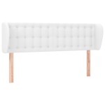 vidaXL Tăblie de pat cu aripioare, alb, 147x23x78/88cm piele ecologică vidaXL Tăblie de pat cu aripioare, alb, 147x23x78/88cm piele ecologică