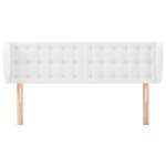 vidaXL Tăblie de pat cu aripioare, alb, 147x23x78/88cm piele ecologică vidaXL Tăblie de pat cu aripioare, alb, 147x23x78/88cm piele ecologică