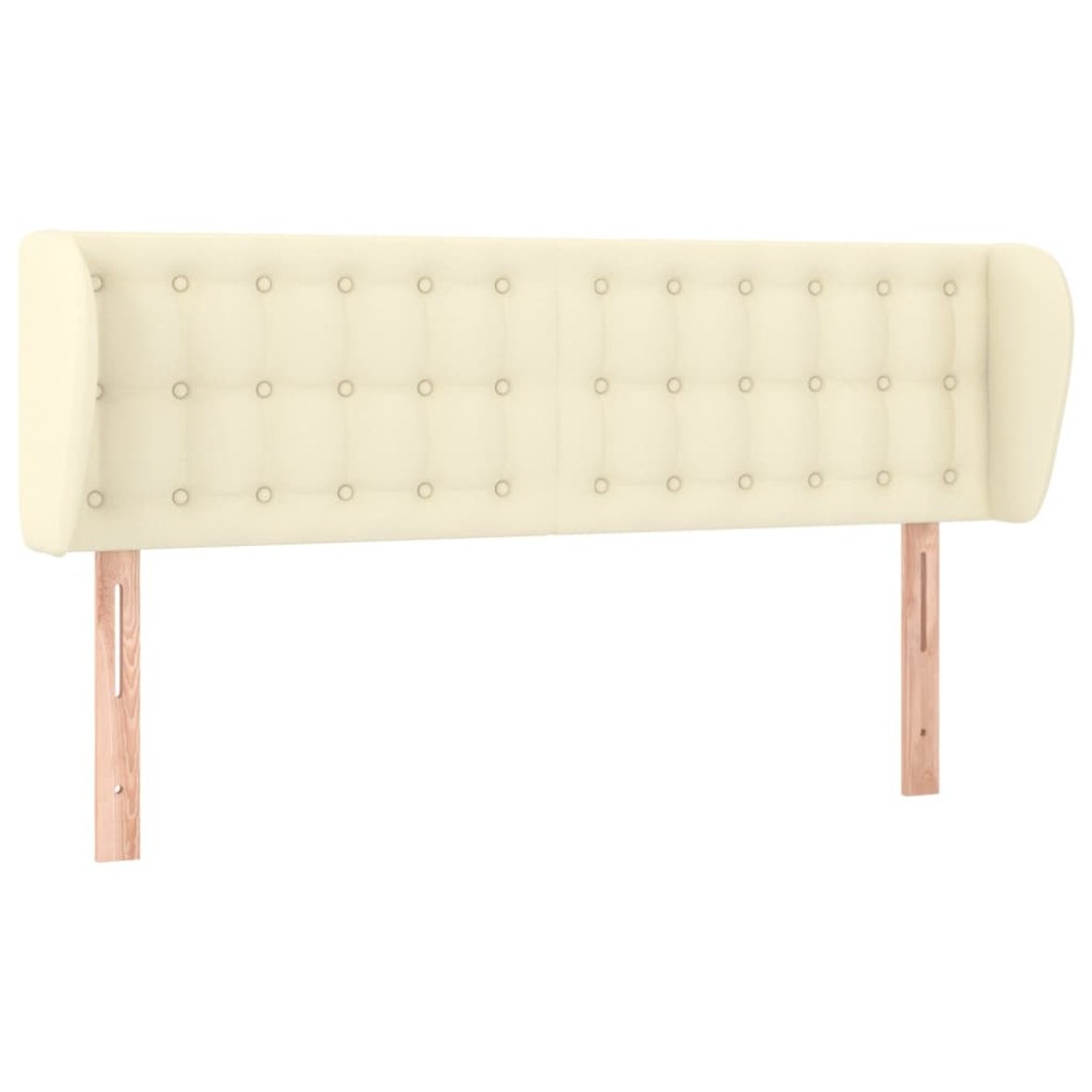 vidaXL Tăblie de pat cu aripioare crem 147x23x78/88 cm piele ecologică