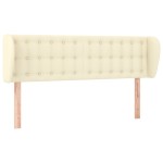 vidaXL Tăblie de pat cu aripioare crem 147x23x78/88 cm piele ecologică