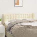 vidaXL Tăblie de pat cu aripioare crem 147x23x78/88 cm piele ecologică
