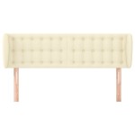 vidaXL Tăblie de pat cu aripioare crem 147x23x78/88 cm piele ecologică