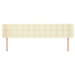 vidaXL Tăblie de pat cu aripioare crem 163x23x78/88 cm piele ecologică