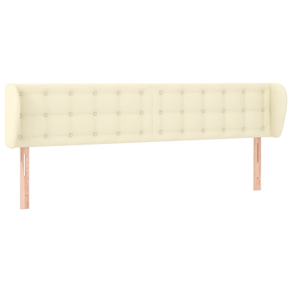 vidaXL Tăblie de pat cu aripioare crem 183x23x78/88 cm piele ecologică