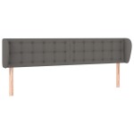 vidaXL Tăblie de pat cu aripioare gri 183x23x78/88 cm piele ecologică