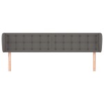 vidaXL Tăblie de pat cu aripioare gri 183x23x78/88 cm piele ecologică