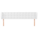 vidaXL Tăblie de pat cu aripioare alb 203x23x78/88 cm piele ecologică