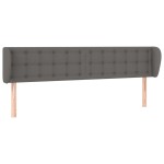 vidaXL Tăblie de pat cu aripioare gri 203x23x78/88 cm piele ecologică