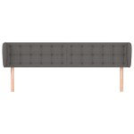 vidaXL Tăblie de pat cu aripioare gri 203x23x78/88 cm piele ecologică