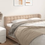 vidaXL Tăblie pat cu aripioare cappuccino 203x23x78/88cm piele eco vidaXL Tăblie pat cu aripioare cappuccino 203x23x78/88cm piele eco