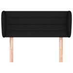 vidaXL Tăblie de pat cu aripioare negru 93x23x78/88 cm textil