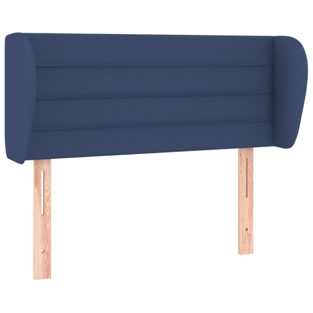 vidaXL Tăblie de pat cu aripioare albastru 93x23x78/88 cm textil