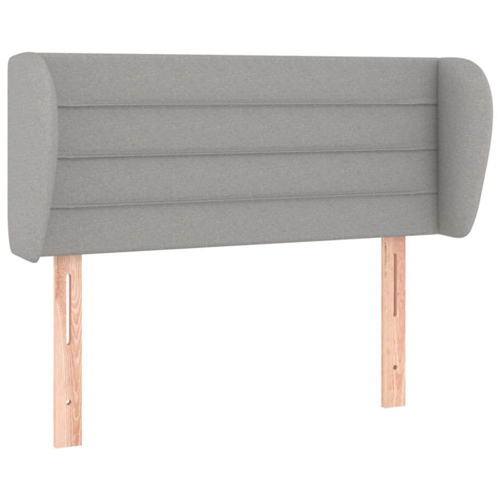 vidaXL Tăblie de pat cu aripioare gri deschis 103x23x78/88 cm textil