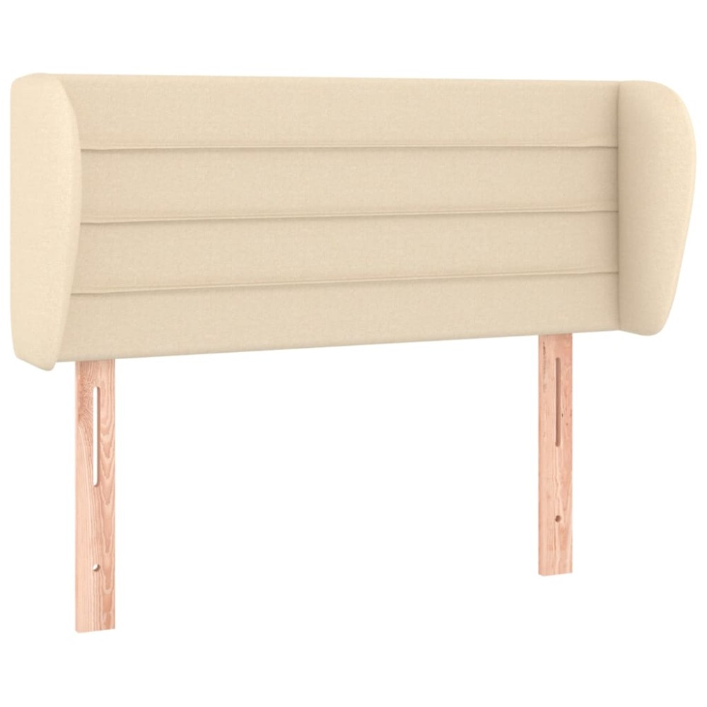 vidaXL Tăblie de pat cu aripioare crem 103x23x78/88 cm textil