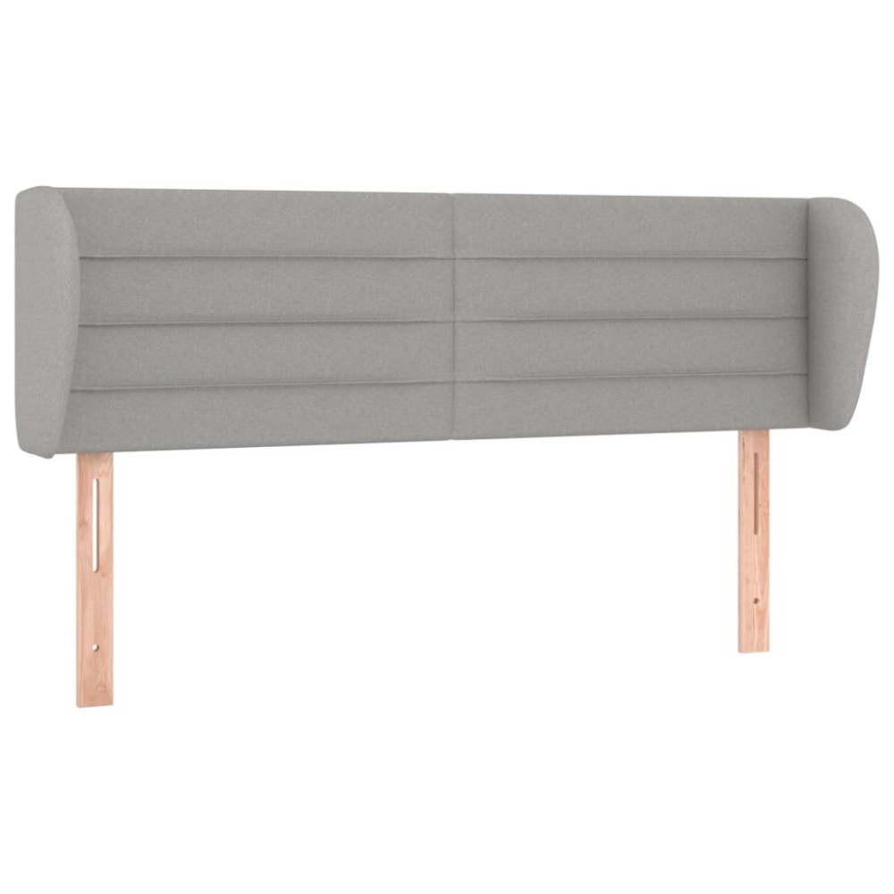 vidaXL Tăblie de pat cu aripioare gri deschis 147x23x78/88 cm textil