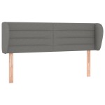vidaXL Tăblie de pat cu aripioare gri închis 147x23x78/88 cm textil vidaXL Tăblie de pat cu aripioare gri închis 147x23x78/88 cm textil