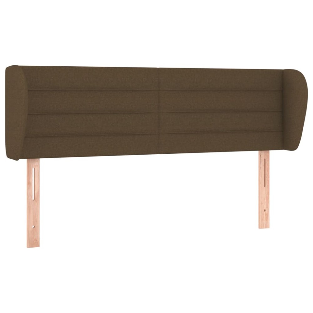 vidaXL Tăblie de pat cu aripioare maro închis 147x23x78/88 cm textil