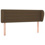 vidaXL Tăblie de pat cu aripioare maro închis 147x23x78/88 cm textil