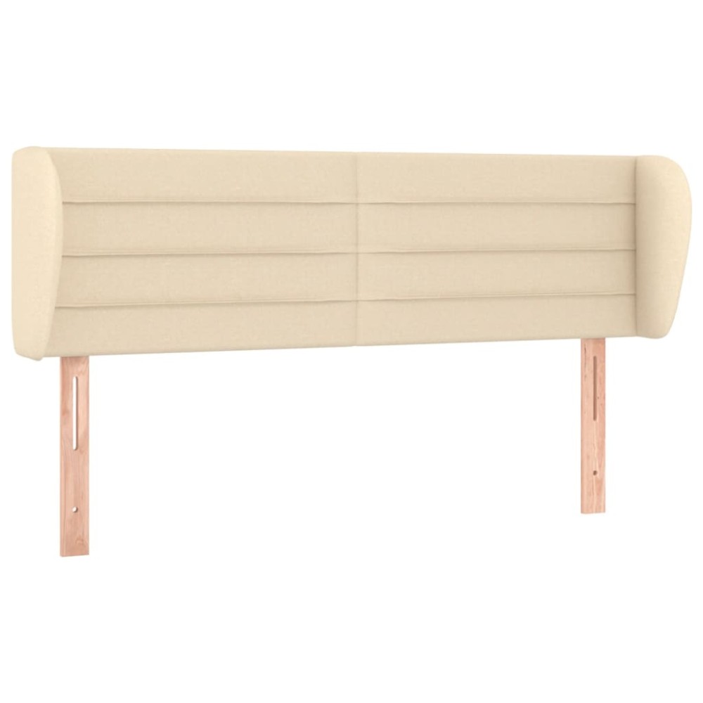 vidaXL Tăblie de pat cu aripioare crem 147x23x78/88 cm material textil