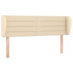 vidaXL Tăblie de pat cu aripioare crem 147x23x78/88 cm material textil vidaXL Tăblie de pat cu aripioare crem 147x23x78/88 cm material textil