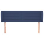 vidaXL Tăblie de pat cu aripioare, albastru, 147x23x78/88 cm textil