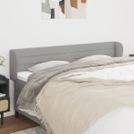 vidaXL Tăblie de pat cu aripioare gri deschis 163x23x78/88 cm textil vidaXL Tăblie de pat cu aripioare gri deschis 163x23x78/88 cm textil