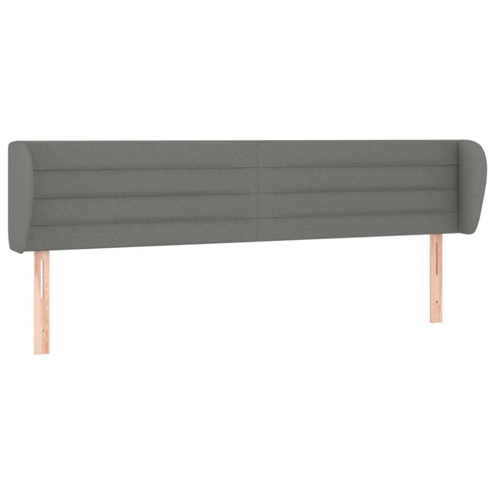 vidaXL Tăblie de pat cu aripioare gri închis 163x23x78/88 cm textil