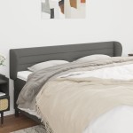vidaXL Tăblie de pat cu aripioare gri închis 163x23x78/88 cm textil vidaXL Tăblie de pat cu aripioare gri închis 163x23x78/88 cm textil