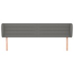 vidaXL Tăblie de pat cu aripioare gri închis 163x23x78/88 cm textil vidaXL Tăblie de pat cu aripioare gri închis 163x23x78/88 cm textil