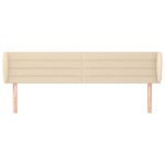 vidaXL Tăblie de pat cu aripioare crem 163x23x78/88 cm material textil vidaXL Tăblie de pat cu aripioare crem 163x23x78/88 cm material textil