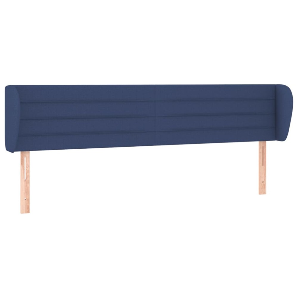 vidaXL Tăblie de pat cu aripioare, albastru, 163x23x78/88 cm textil